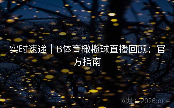 实时速递｜B体育橄榄球直播回顾：官方指南