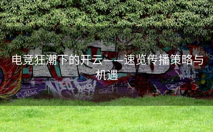 电竞狂潮下的开云——速览传播策略与机遇 电竞狂潮下的开云——速览传播策略与机遇