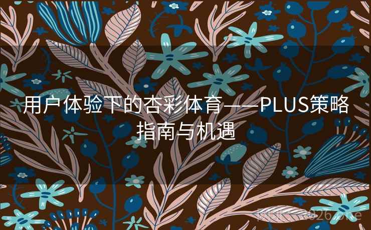 用户体验下的杏彩体育——PLUS策略指南与机遇 用户体验下的杏彩体育——PLUS策略指南与机遇